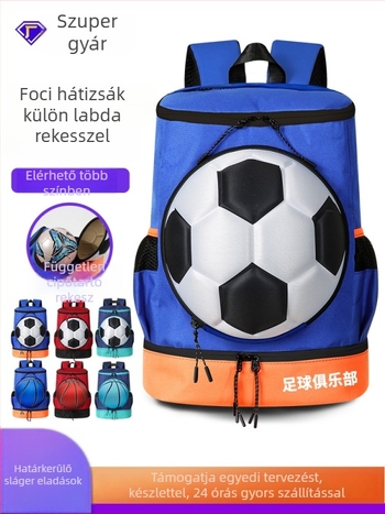 Nagy kapacitású sporttáska, külön cipőrekesz és labdatároló rekesz, lélegző PU anyag
