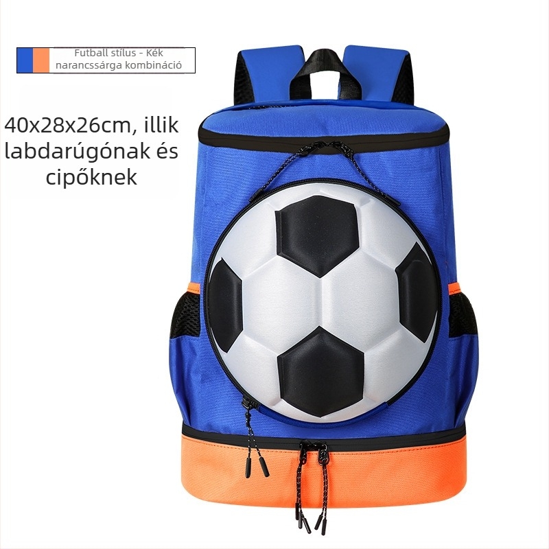 Nagy kapacitású sporttáska, külön cipőrekesz és labdatároló rekesz, lélegző PU anyag
