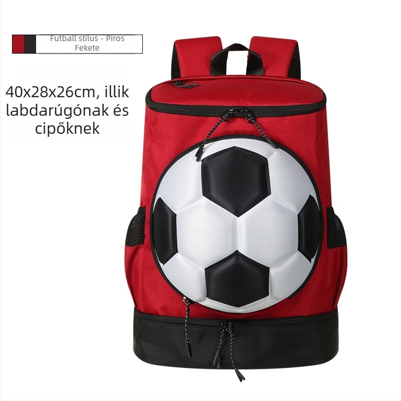 Nagy kapacitású sporttáska, külön cipőrekesz és labdatároló rekesz, lélegző PU anyag