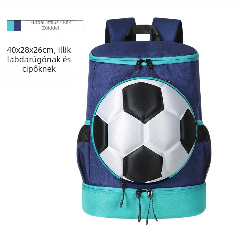 Nagy kapacitású sporttáska, külön cipőrekesz és labdatároló rekesz, lélegző PU anyag
