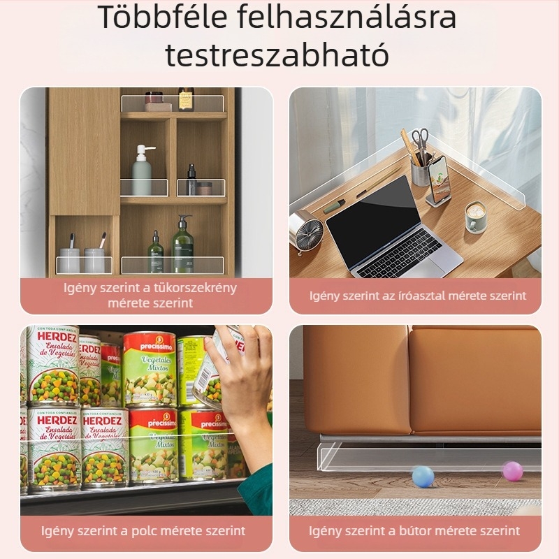 Átlátszó akril válaszfal tükrös fürdőszobai szekrényhez, leesés elleni védőfal, fúrás nélküli szerelés, egy rétegű elválasztó