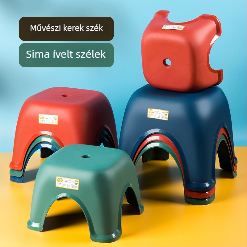 PP műanyag kis szék otthoni használatra, csúszásmentes fürdőszobai szék, WC-szék