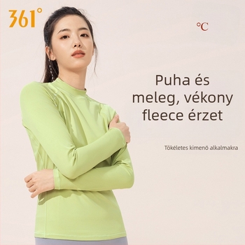 361 Női jóga felső hosszú ujjú őszi edzéshez – fleece bélés, 78% poliészter