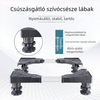 Rozsdamentes acél mosógép alap – sokoldalú, forgó és állítható, nedvességálló, padlóra szerelhető polc a konyha és a fürdőszoba számára