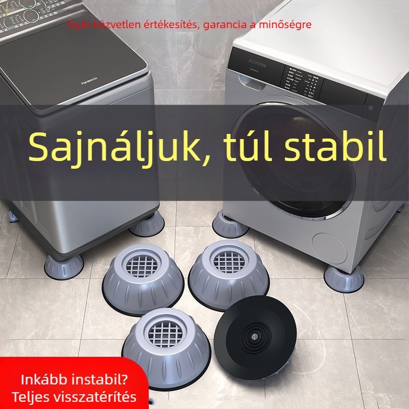 Mosógép lábpad — univerzális, csúszásmentes, rezgéscsillapító, magasságot növelő, műanyag alap mosáshoz és hűtőhöz