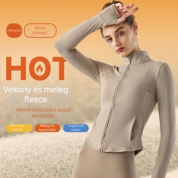 Karcsú szabású yoga kabát fleece belsővel, hosszú ujjú, anyag: 78% poliészter, 22% spandex