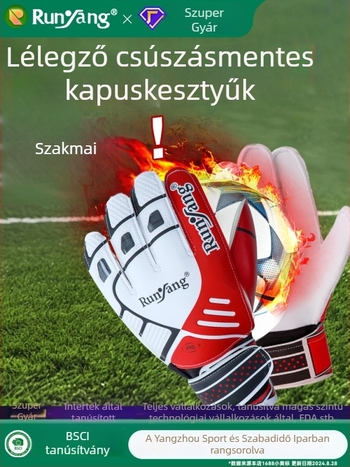 Futball kapus kesztyű, szivacslatex anyag, uniszex, edzéshez, Moisturize márka, testreszabás elérhető