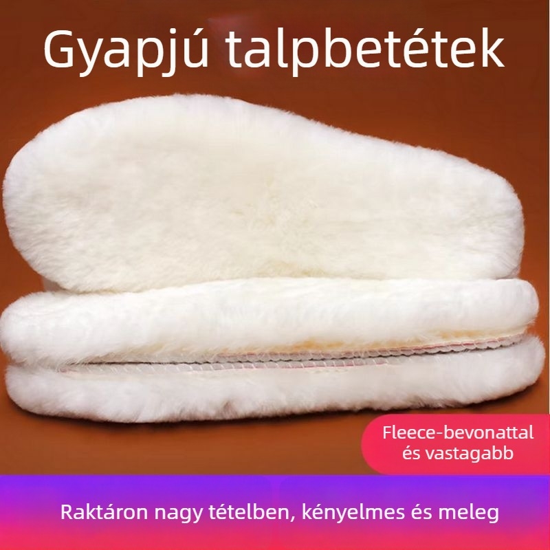 Teljes talpbetét juhgyapjúval – meleg, légáteresztő, uniszex, téli sport- és hétköznapi cipőkhöz
