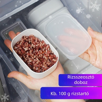 Ovális műanyag ebédes doboz, mikrohullámú sütőben használható, kapacitás 300 ml alatt, újrahasználható, logóval testre szabható