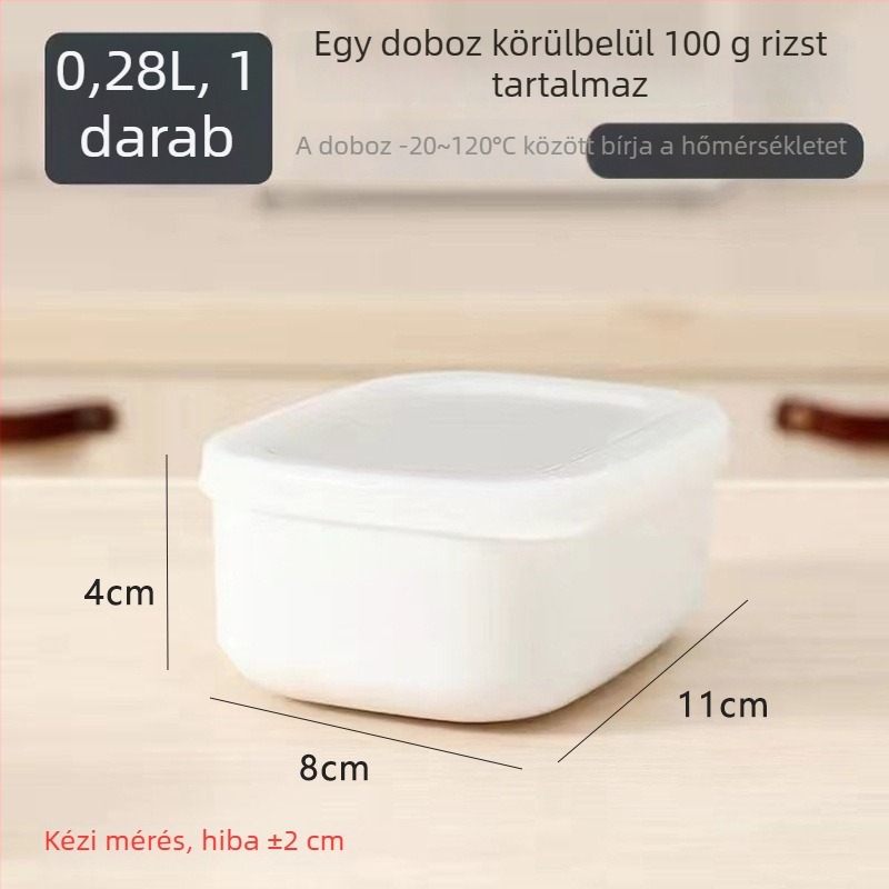 Ovális műanyag ebédes doboz, mikrohullámú sütőben használható, kapacitás 300 ml alatt, újrahasználható, logóval testre szabható
