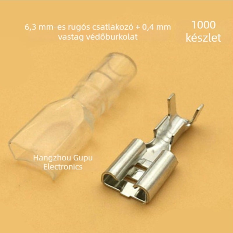 Réz rugós terminál hideg préseléshez, 0,4 mm vastag hüvely, 1000 készlet