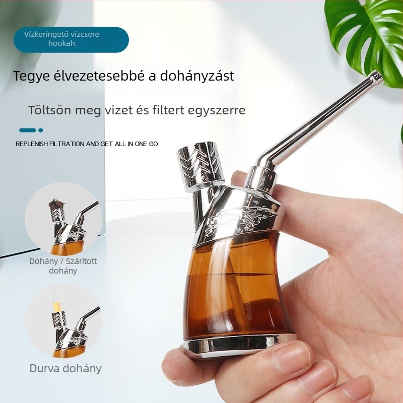 Kétszeres felhasználású hookah, átlátszó többszűrős rendszerrel, műanyag testtel, modern japán minimalista dizájn