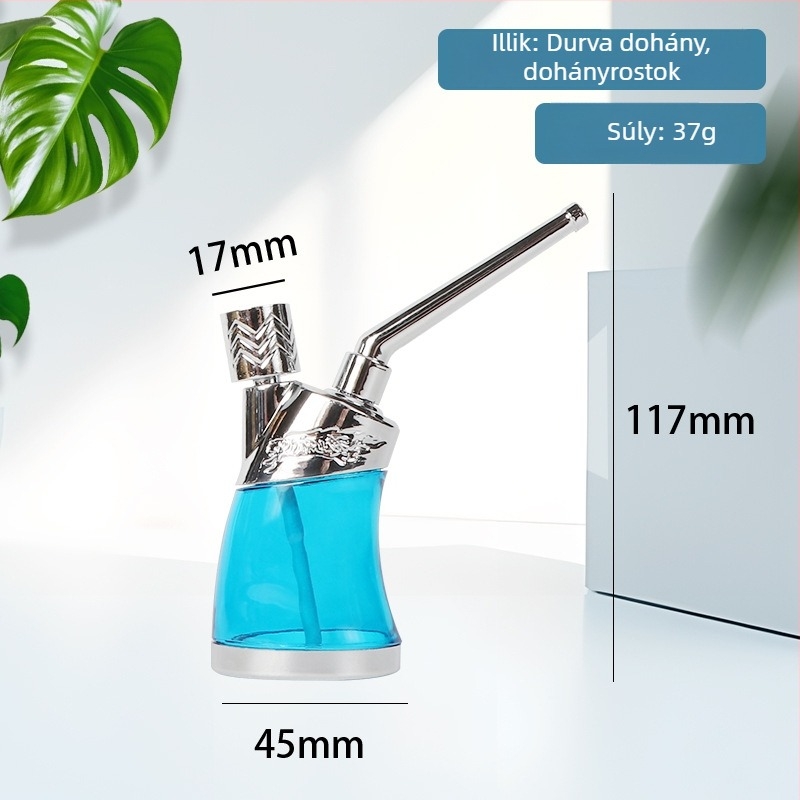 Kétszeres felhasználású hookah, átlátszó többszűrős rendszerrel, műanyag testtel, modern japán minimalista dizájn