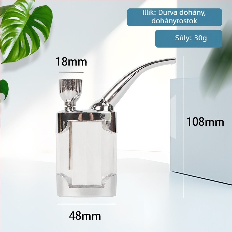 Kétszeres felhasználású hookah, átlátszó többszűrős rendszerrel, műanyag testtel, modern japán minimalista dizájn