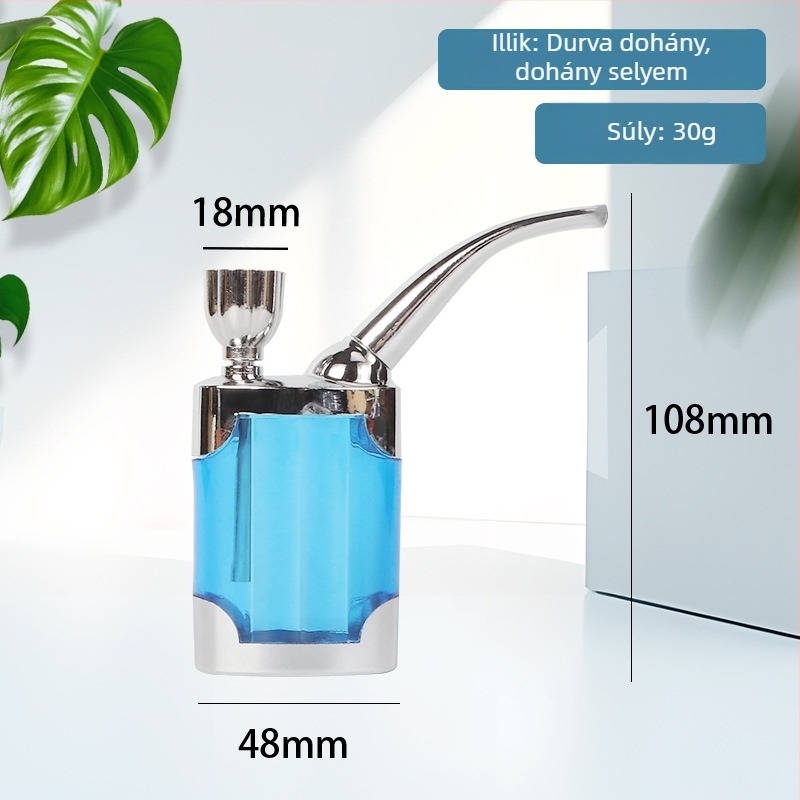 Kétszeres felhasználású hookah, átlátszó többszűrős rendszerrel, műanyag testtel, modern japán minimalista dizájn