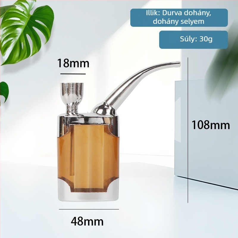 Kétszeres felhasználású hookah, átlátszó többszűrős rendszerrel, műanyag testtel, modern japán minimalista dizájn