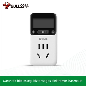 Bull D-1 elektronikus időzítő aljzat háztartási használatra, CCC tanúsítvány, visszaszámlálásos automatikus kikapcsolás funkcióval.