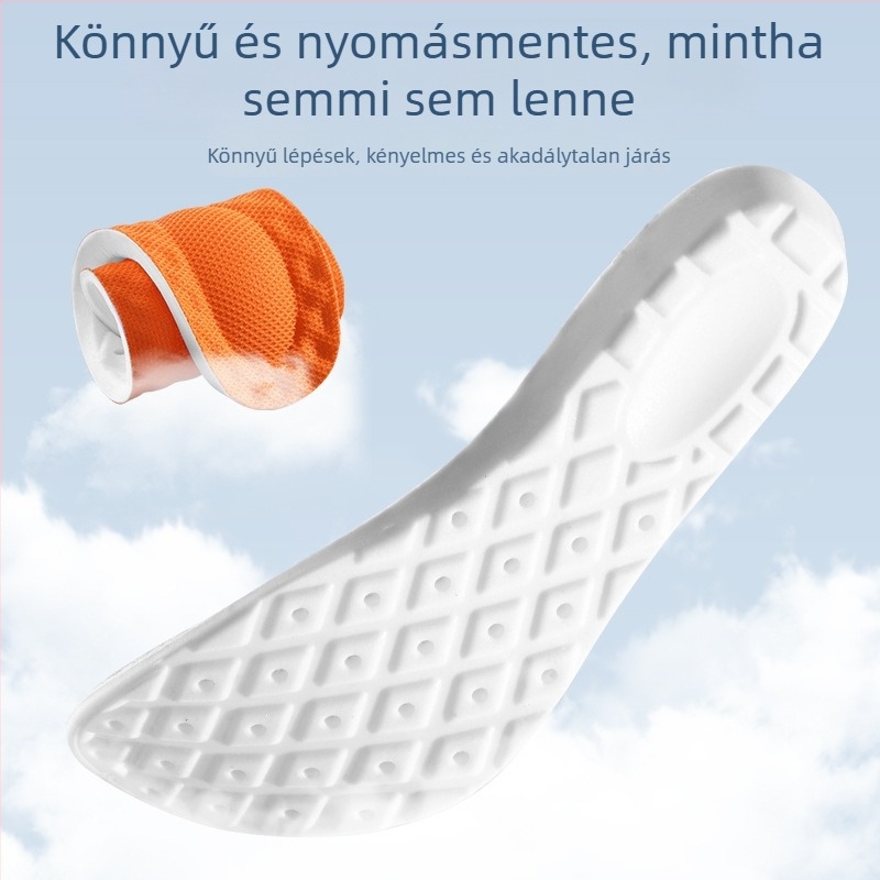 Latex alapú magasságot növelő talpbetét, légáteresztő, láthatatlan belső rész, teljes talpbetét