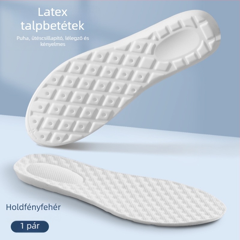 Latex alapú magasságot növelő talpbetét, légáteresztő, láthatatlan belső rész, teljes talpbetét