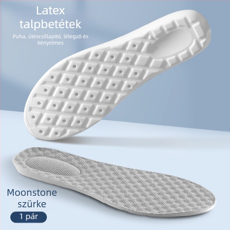Latex alapú magasságot növelő talpbetét, légáteresztő, láthatatlan belső rész, teljes talpbetét