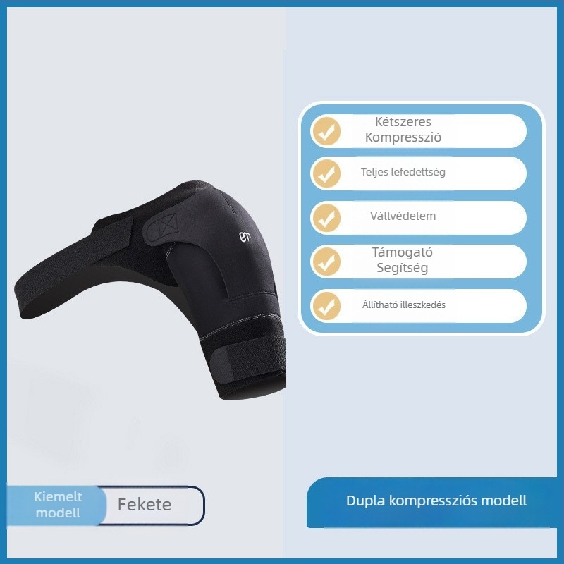 BM márkájú sport kompressziós vállvédő felnőtteknek, poliészter szálból, stabilizáló védő vállpánt minden sporthoz