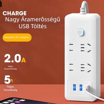 USB-s elosztó, többfunkciós, egyedileg vezérelhető aljzatok, nemzeti szabvány