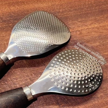 Rizskanál fa nyéllel és rozsdamentes acél fejjel, függőleges tartóval, hőálló elektromos rizsfőzőhöz