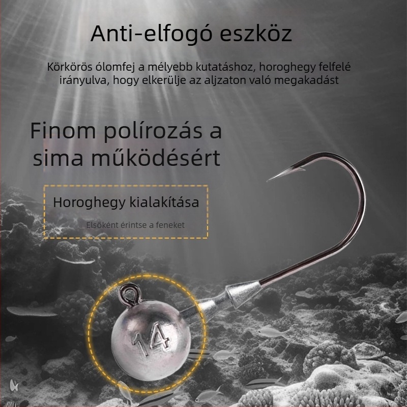 Ólomos fejű horog, tövises, 50 darab egy dobozban, folyókhoz, tavakhoz és tározókhoz — Thousand Carp Lai