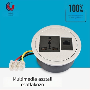 Asztali multifunkcionális aljzatdoboz – kerek kialakítás