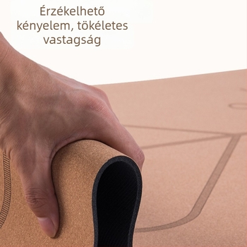 Parafa és kaucsuk jóga matrac, 5 mm, 2,6 kg, csúszásmentes, kopásálló, ütéscsillapító