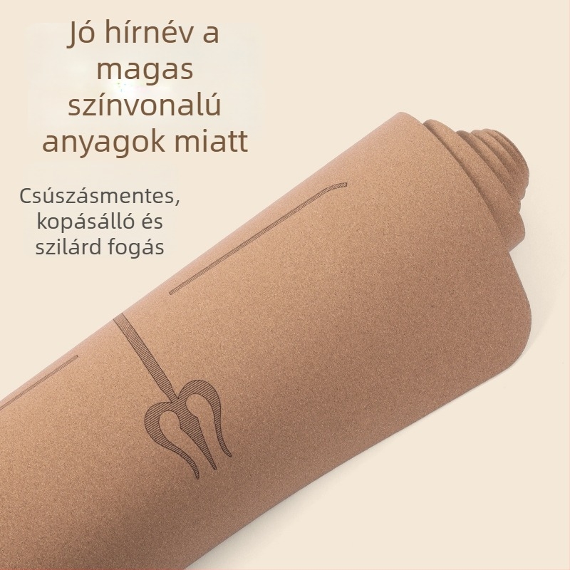 Parafa és kaucsuk jóga matrac, 5 mm, 2,6 kg, csúszásmentes, kopásálló, ütéscsillapító