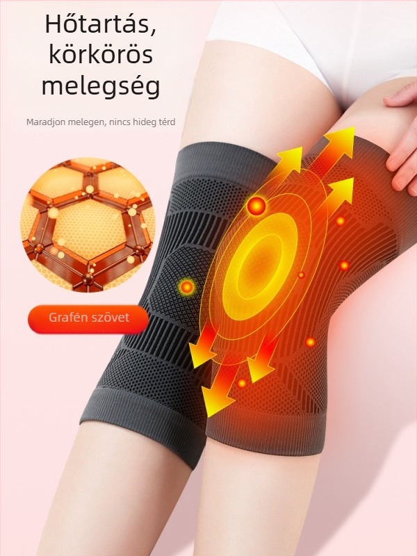 Térdvédő csúszásmentes felülettel és melegséggel, poliészter anyag, univerzális illeszkedés, több sporthoz