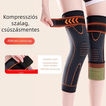 Kiterjesztett önmelegítő térdvédő, csúszásmentes kialakítással, pánttal, 8 órás melegítés