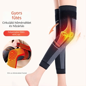 Kiterjesztett önmelegítő térdvédő, csúszásmentes kialakítással, pánttal, 8 órás melegítés