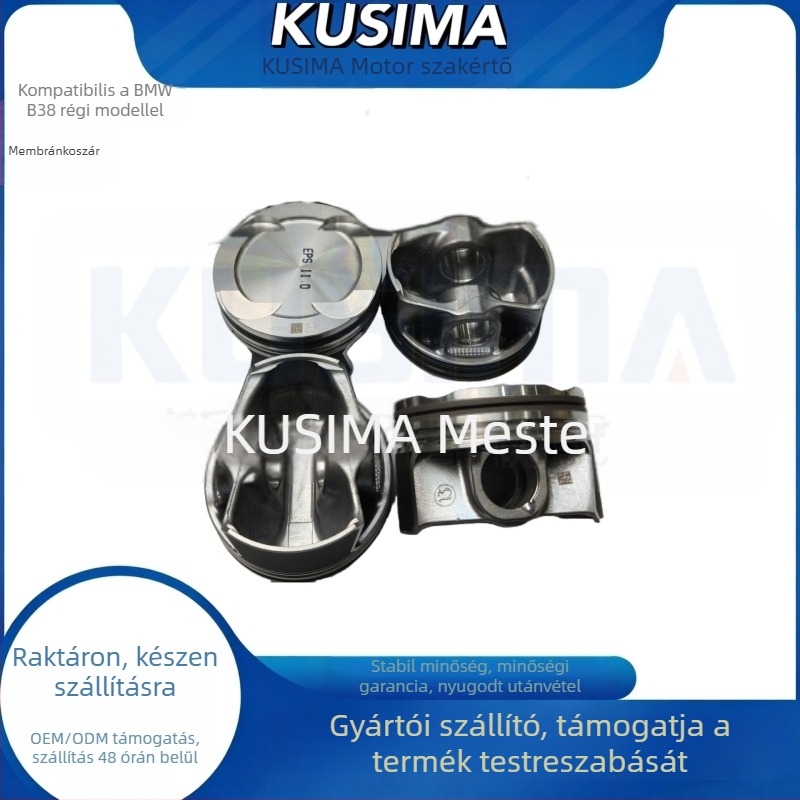 Kusima dugattyú 11257562451 BMW N46B20 motorhoz, alumínium ötvözet, kombinált gyűrű, hengeres felületű gyűrű