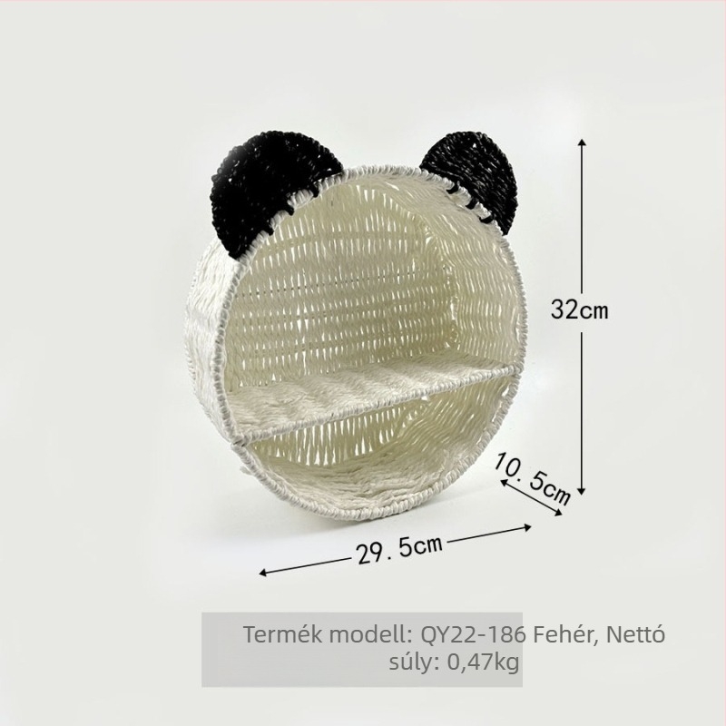 Cat Ear Rattan Körkör Tároló - 2-szintű falra akasztható kijelző, hálószoba és nappali, modern minimalista