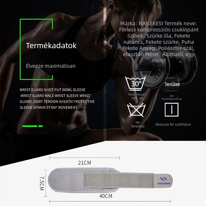 Relix Kompressziós csuklóvéd felnőtteknek – Mercerized anyag, SBR, nylon, spandex; alkalmas fitneszre és sportokra (kosárlabda, röplabda, asztalitenisz, badminton)