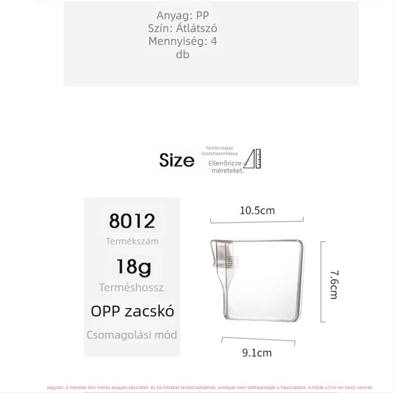 Műanyag osztó klipek fiókokhoz és tároló dobozokhoz, egyszerű és modern stílus, kampó típusú szerelés, 1 réteg