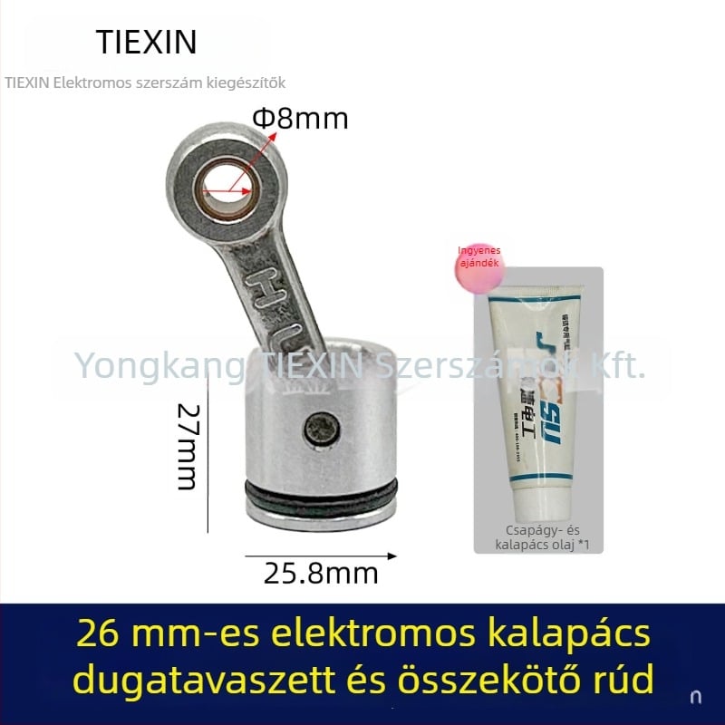 Dugattyú-készlet elektromos kalapácshoz - dugattyú, dugattyúgyűrűk, dugattyúcsapok, hajtókar, hengerolaj