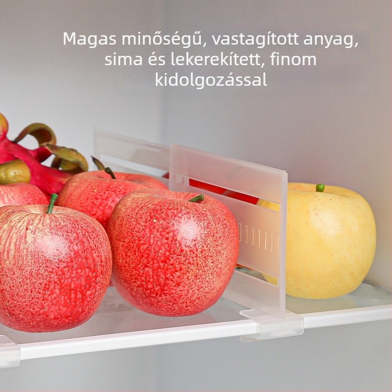 Hűtőszekrény állítható elválasztó panel, csatlakozó klipsz, műanyag tároló