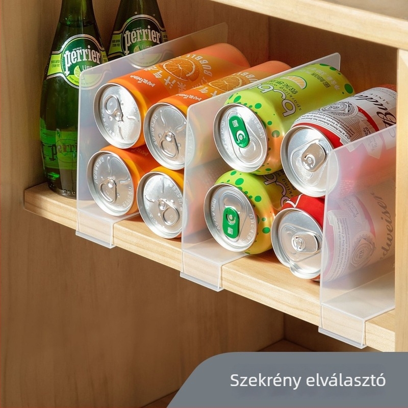 Plasztikus szekrény elválasztó klipsz, telepítés nélkül, asztali elrendezéshez (1 réteg • anyag HIPS • smink és konyhai tárolásra)