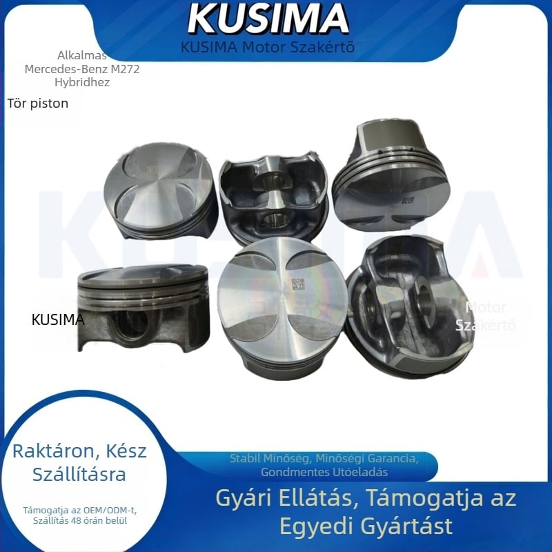 KUSIMA Nagy Pontosságú Dugattyú-összeszerelés Mercedes-Benz M272 hibrid motorhoz, hengerátmérő 92.9 mm, 3 gyűrű, gyűrűk szerkezete: kombinált, anyag: fém, alkatrész szám A2720300618