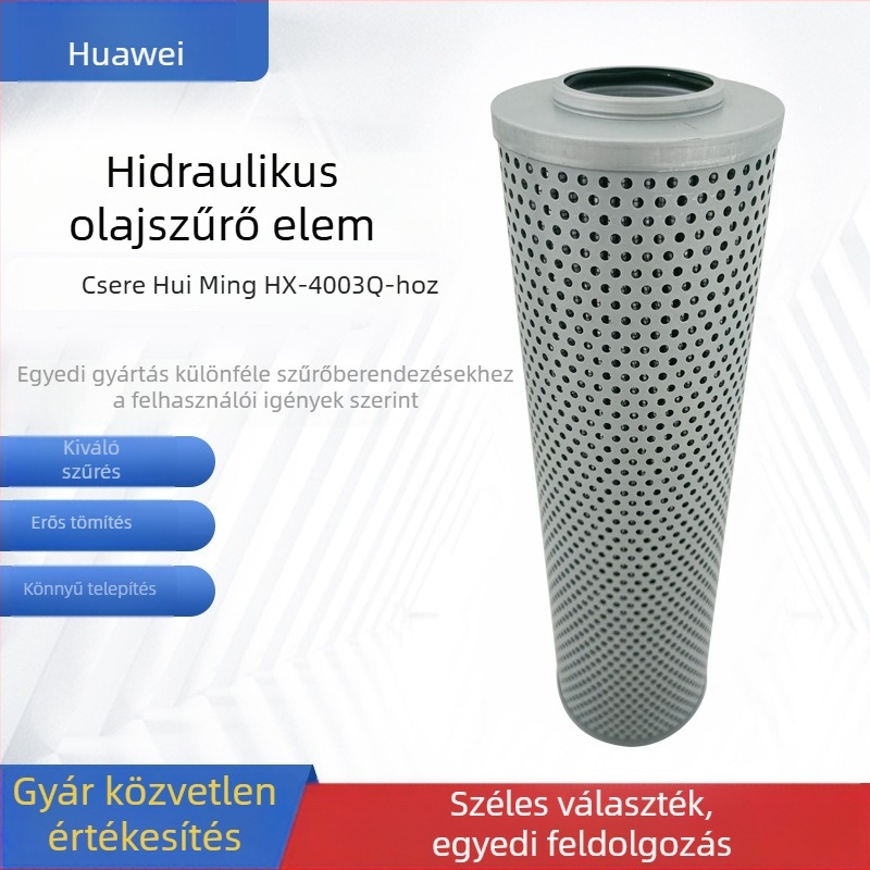 Hidraulikus olajszűrő elem HX-4003Q / HDX-800X3, üzemanyag-tartályhoz, szűrőelem, alkáliállóság, magas hőmérséklet-állóság, savállóság, korrózióállóság