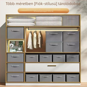 Ruhatároló doboz – Szövet, összecsukható és egymásra tehető, 50 L kapacitás, modern minimalista stílus