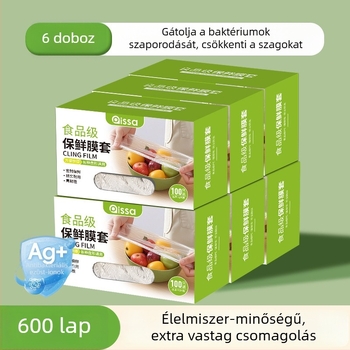 Antibakteriális frissességmegőrző fóliatakarók, egyszer használatos élelmiszer-tároló tasakok a konyhában, állítható szorítással