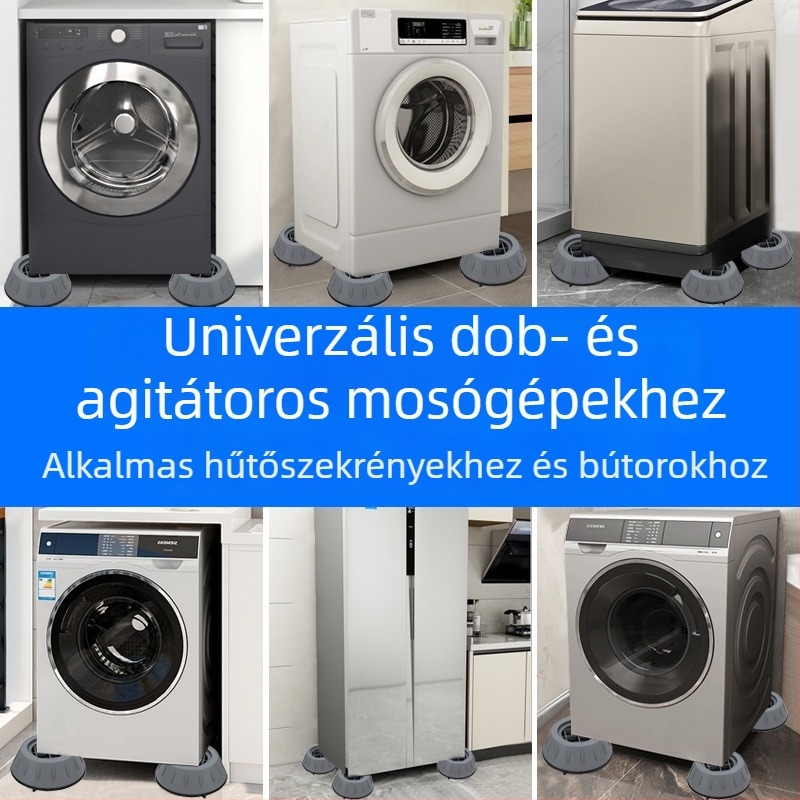 Mosógép talpára illeszkedő alátét – csúszásmentes, ütésálló, magasságot növelő háztartási készülékekhez