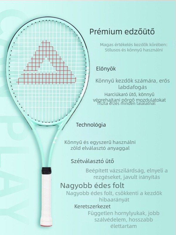 Peak tenisz visszapattanó edző - alumíniumötvözetes váz, nejlon háló, súly 95–100 g, egyéni gyakorlás asztaliteniszhez és tollas teniszezéshez