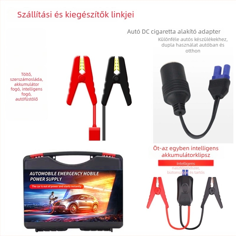 Autó vészindító csipesz intelligens csipesz, tiszta rézmaggal, IP45, 200 g, 45°-os szög