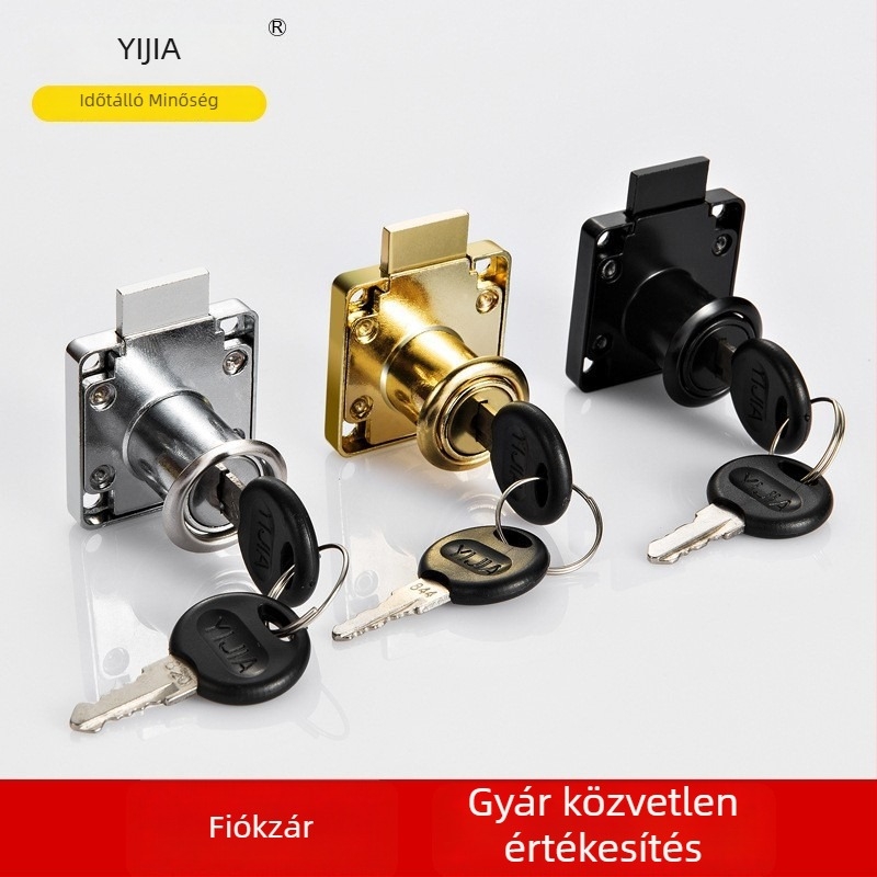 Irodai íróasztal fiókzár, CTS modell, cink ötvözet, fiókokhoz, modern minimalist stílus