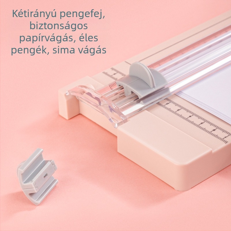 Deli kézi papírvágó, modell 14251, 4 lap kapacitás, kézzel készített, kétirányú, dupla oldalú vágófej